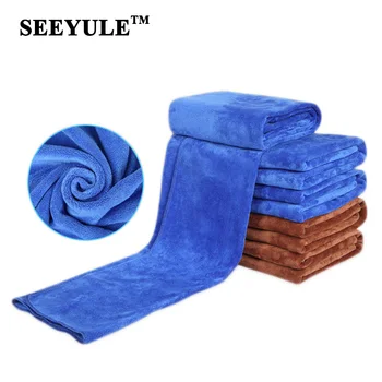 

1pc SEEYULE Microfiber Thicken Car Wash Towel Water Absorption Durable Strong Cleaning Cloth for Car Kitchen Window Home 35x70cm