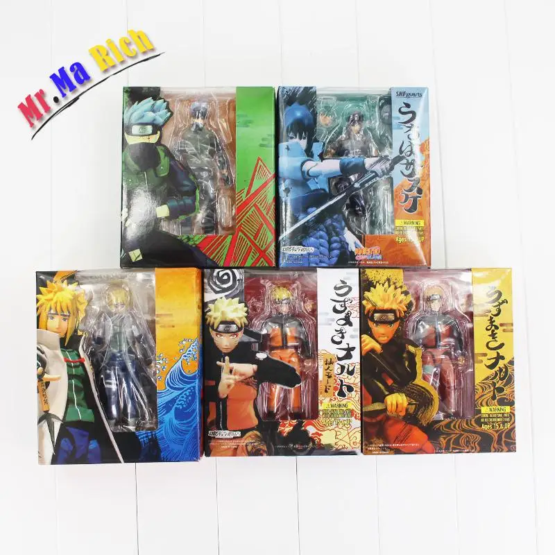 15 см аниме Наруто фигурку Саске Какаши Минато Хокаге SHFiguarts freddo ниндзя MODELLO Bambola