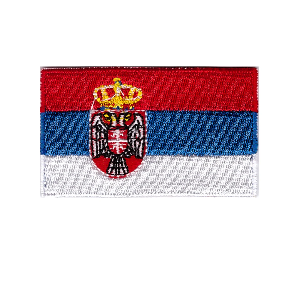 

fashionable Prajna Military Patch Serbia Flag 3D Stickers Personality Embroidery Design Badges Customized For Clothes National F