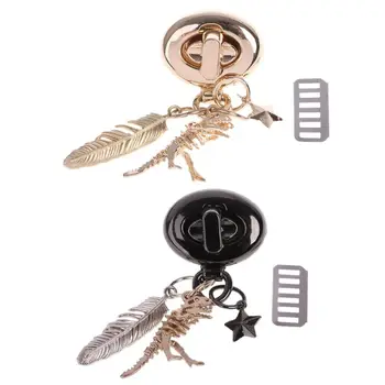 

Dinosaur Leaf Pendant Clasp Turn Lock Twist Metal Decor For DIY Handbag Bag