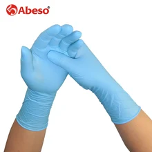 ABESO 100pcs/box NBR latex 12inch lengthen disposable gloves for food home cleaning Acid Alkali resistance antiskid golves A7111