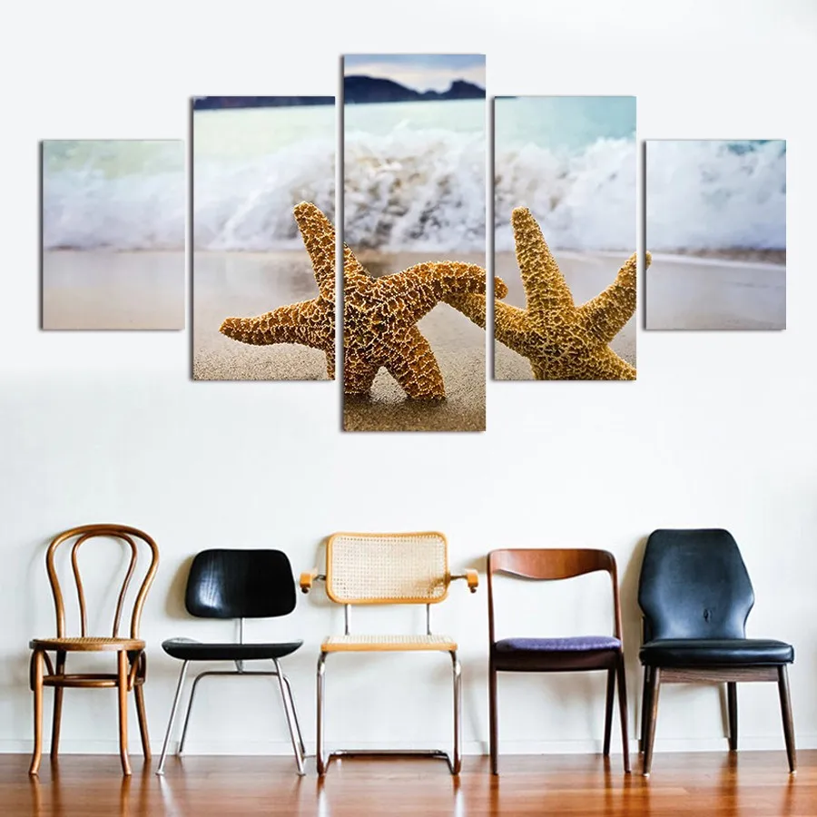 Cuadros Fallout Paintings 5 Pcs Painting Two Starfish oil spray Canvas on Wall Art Picture Home Decor For Living Room Modern | Дом и сад
