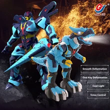 Электрический Pet Deforamtion динозавр RC игрушка JQ6610 один ключ меняющий форму динозавр человеческий воин голос умный контроль мальчик подарок