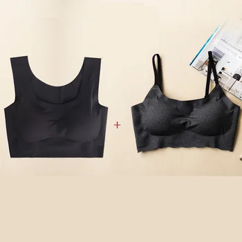 

PAERLAN [2 pieces] large size bra full cup sexy solid color bra female push high bra fashion ultra-thin underwear