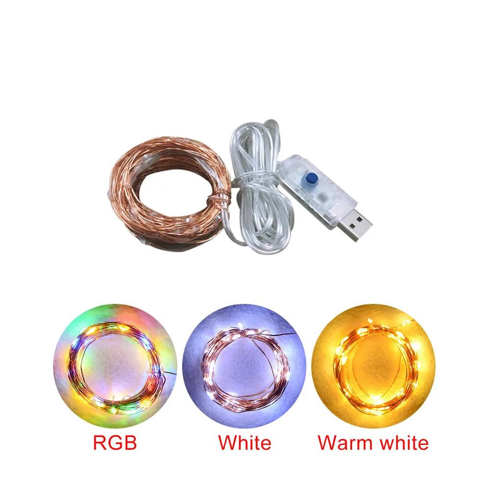 

RGB LED Christmas Lights 5V USB 10 Meters LED String Light 8 Modes Waterproof Indoor Outdoor Xmas Decoration Garland Fairy Light