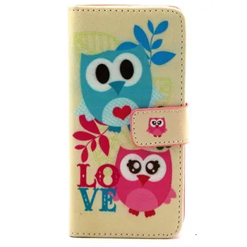 

Cute Cartoon Animal Flower Painted Pattern Leather Wallet Cover Case For Apple iPhone 6/6S Drop Shipping