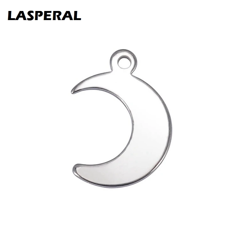 

LASPERAL Stainless Steel Moon Charms DIY Bracelets Neckalces Jewelry Making Accessories Blank Metal Pendant Jewelry Findings