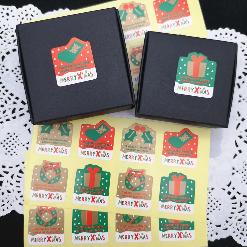 

100pcs/lot Merry Christmas theme sealing sticker DIY gifts posted baking decoration package label multifunction sticky