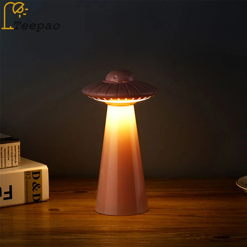 leegoal Night Light Rechargeable Flying Saucer UFO Shaped LED Motion