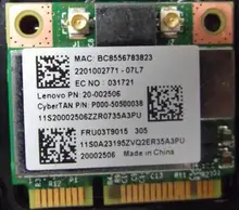 BroadCom BCM943227HM4L BCM43227 Metade Mini PCI-Express FRU Cartão WI-FI Sem Fio: 20-002506 para Thinkpad Z370 Z570 Z475 B475 M71Z