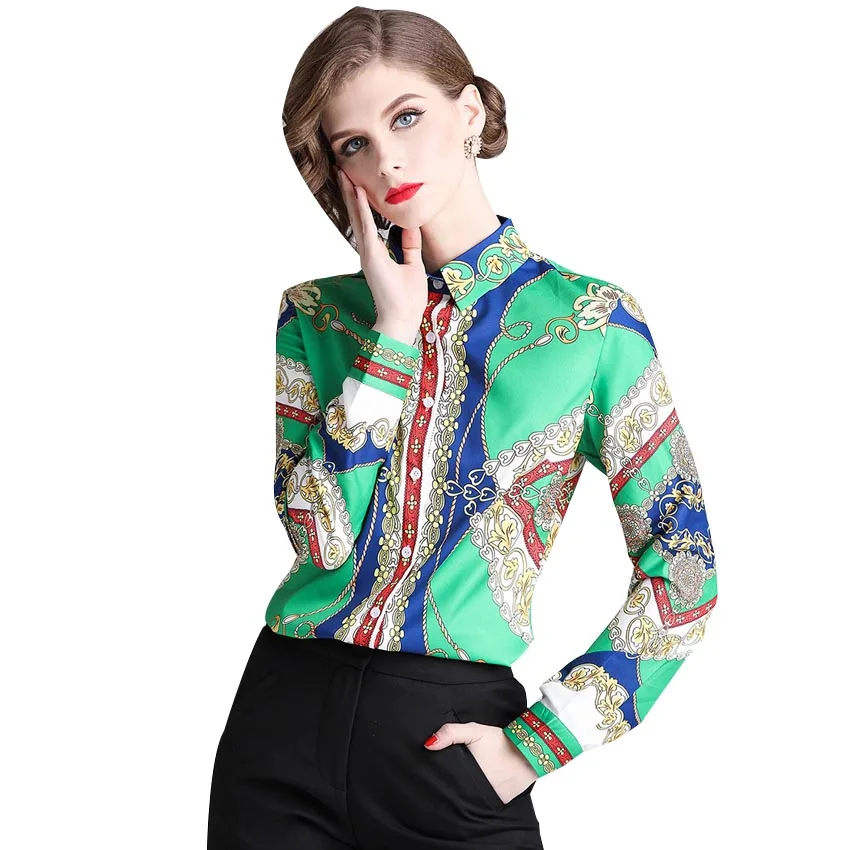 JKKFZY Women Autumn Print Shirt Blouse Fashion Runway Elegant Long Sleeves Party Shirt Female Retro Office OL Style Top JKKFZY Women Autumn Print Shirt Blouse Fashion Runway Elegant Long Sleeves Party Shirt Female Retro Office OL Style Top