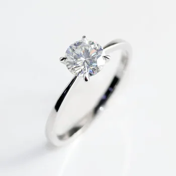

10k White Gold Head Rose Gold Bnad 2ct 8mm Brilliant Cut GH Color Moissanite 4 Prongs Solitaire Wedding Proposal Ring