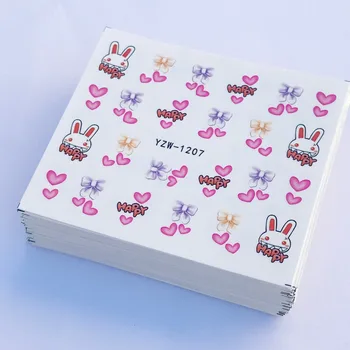 

FWC 60 sheets Beauty Flower Nail Art Water Transfer Stickers Black White Decals Manicure Decor Sexy DIY Watermark Tips