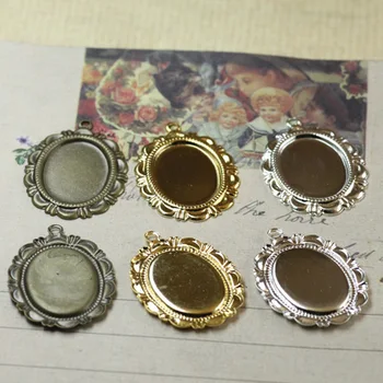 

Inner:13*18mm Oval 50pcs/bag Bronze/Silver/Gold/Black Base Settings,Zakka Blank Charms Pendant Trays Cameo Cabochons