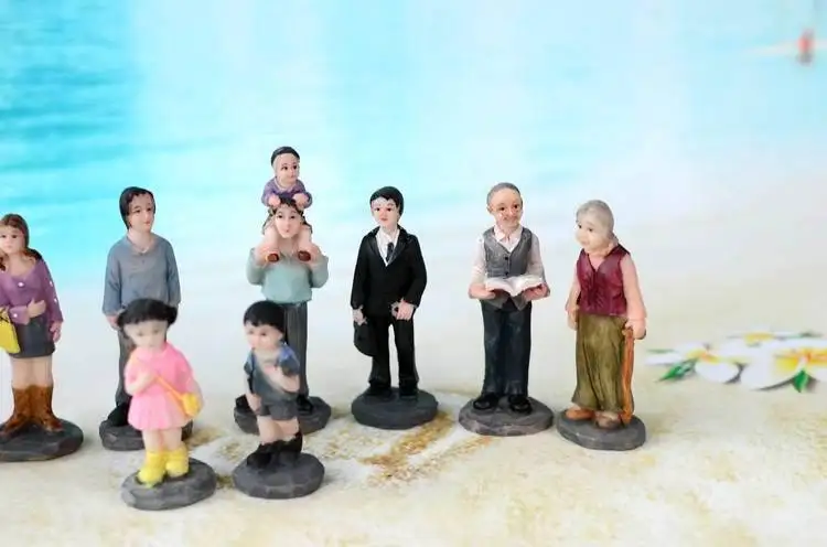 Смоляные Семейные ролевые персонажи миниатюрные серии членов семьи настольные фигурки Ландшафтный Декор микро DIY аксессуары ремесло