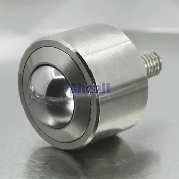 

4pcs M10 thread bolt rod mount roller conveyor wheel machined solid steel Robot caster KSM-22FL Steel Ball Bearing transfer unit