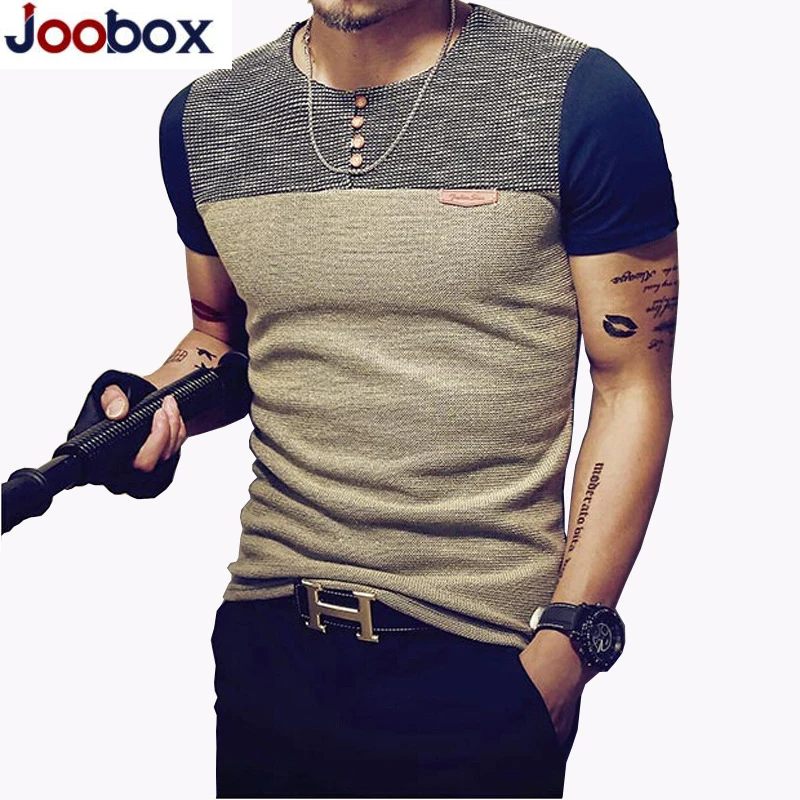

Summer Fashion Men's T Shirt Casual Patchwork Short Sleeve Men T-Shirt Mens Clothing Casual Slim Fit Hip-Hop Top Tees 4XL 5XL