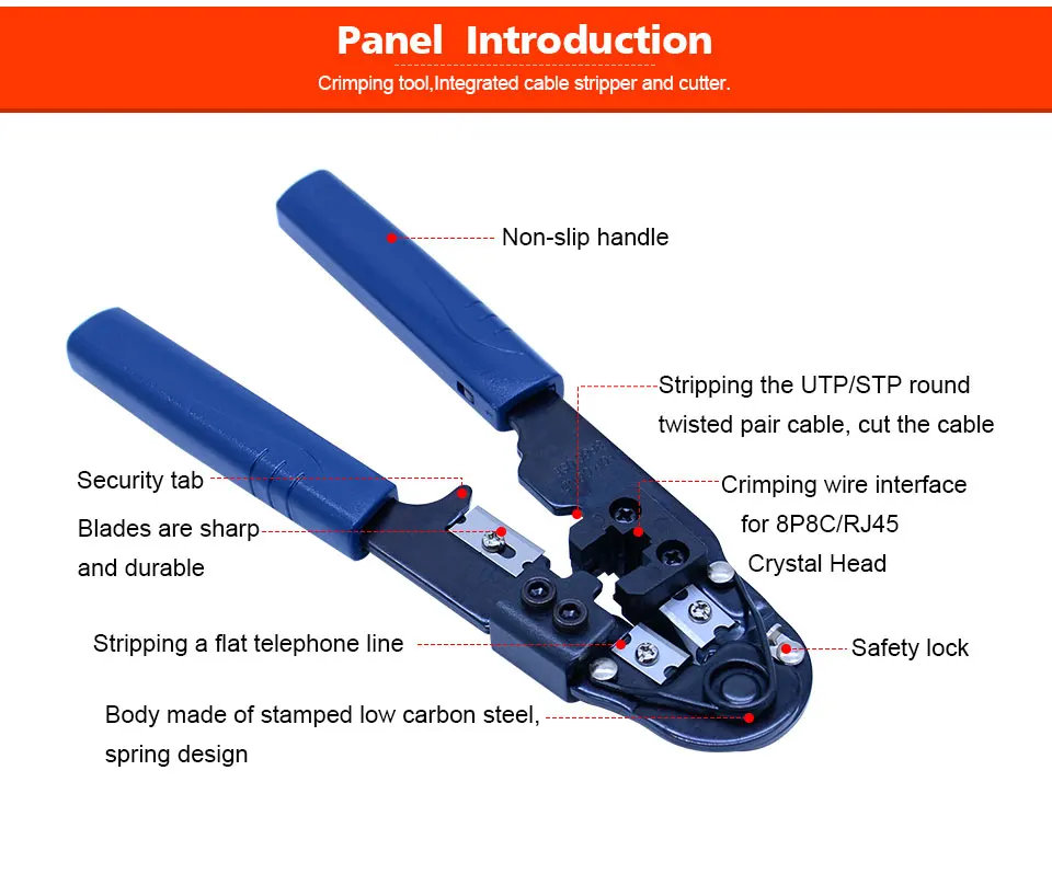 Rj45 щипцы инструмент Cat5e Cat6 инструмент для обжима кабеля сети плоскогубцы 8 P/6 P многофункциональный кабель Резак пилинг сдвига