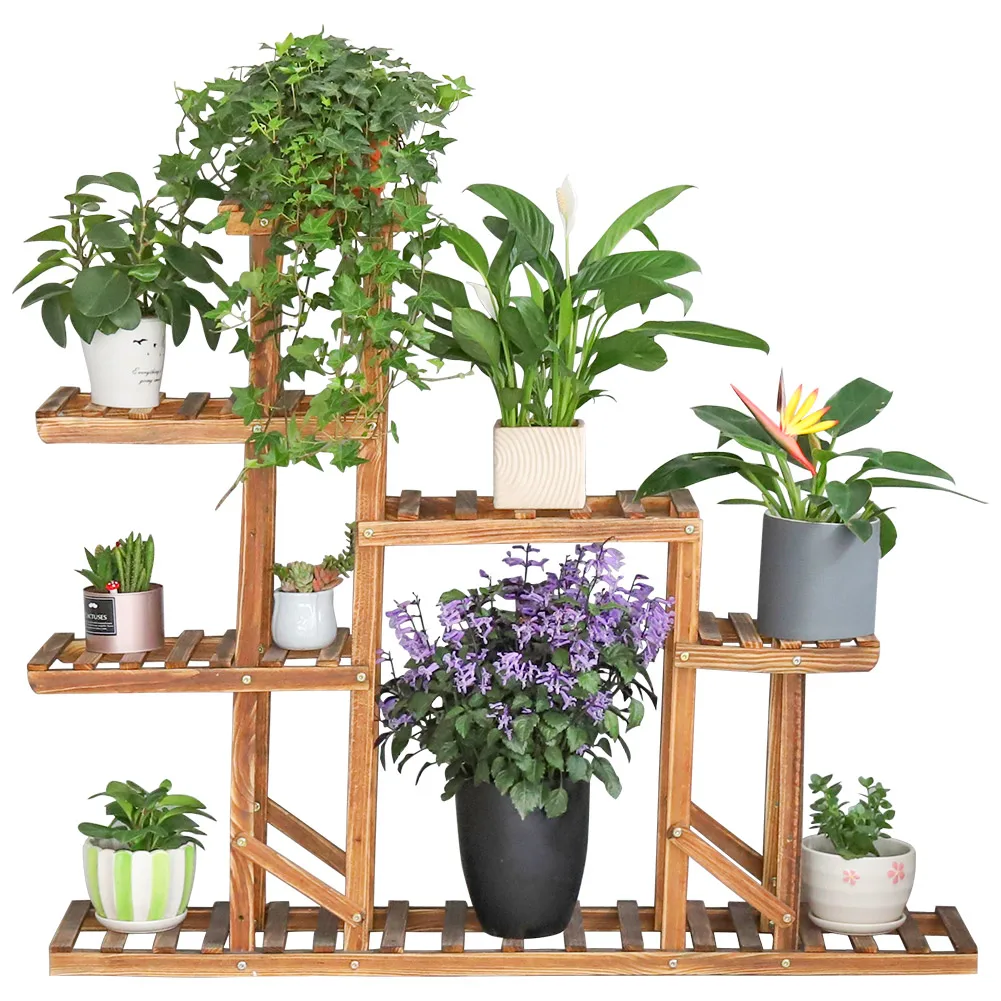 

Solid Wood Flower Display Stand Garden 8 Tiers Plant Shelf Planter Display Rack for Aloe Vera Plants, 45.28 x 38.19 x 9.84in