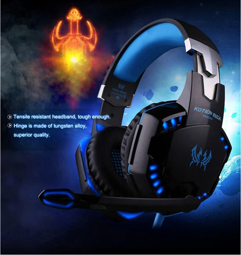 Best casque Computer Stereo Gaming Headphones Deep Bass Game Earphone Headset Gamer with Microphone Mic LED Light for PC Game  (5)