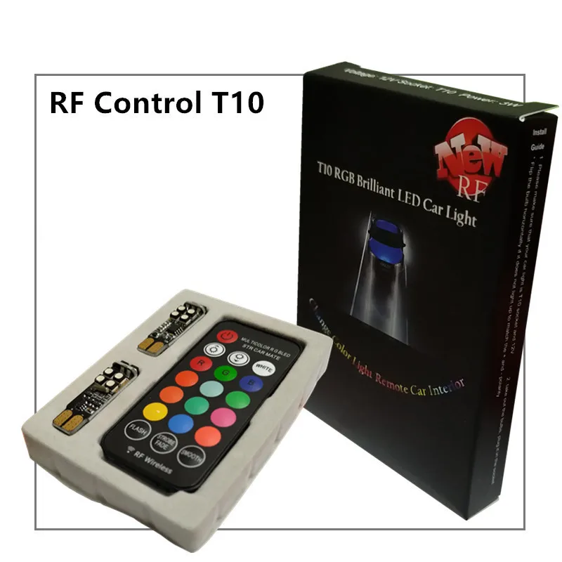 GOOGION W5W T10 светодиодный Canbus RGB T10 Янтарный T10 пульт дистанционного управления RF габаритный фонарь светодиодный источник внутреннего освещения автомобиля Стайлинг автомобиля