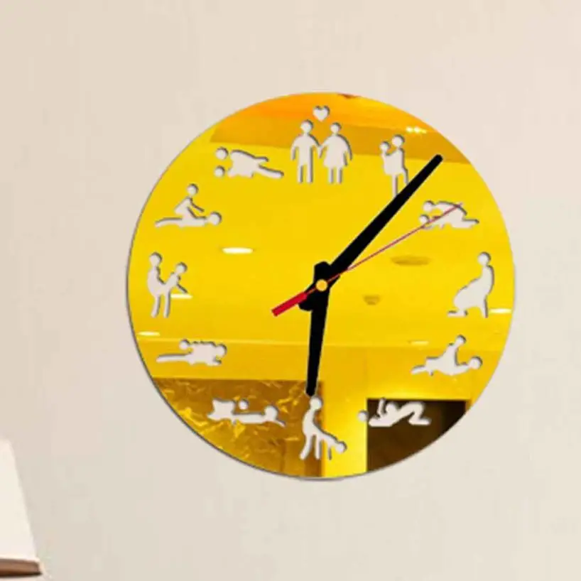 Квалифицированный Лидер продаж Быстрая DIY креативный сексуальный Узор Акриловые зеркальные настенные часы настенные наклейки узор 3D Ster July11