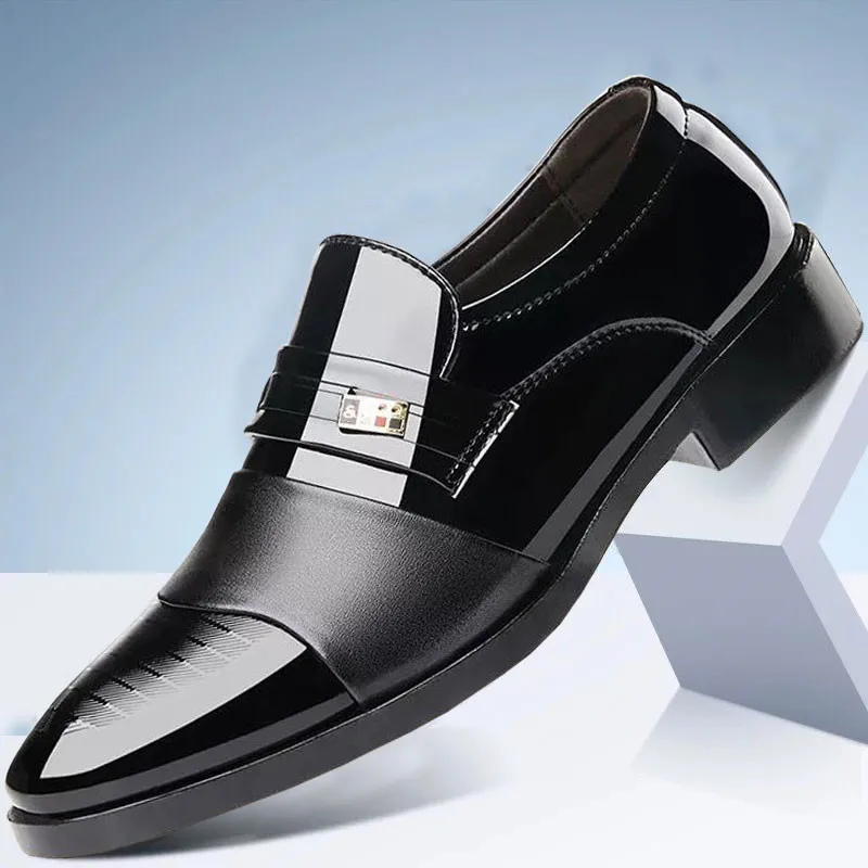 Мужская официальная Свадебная обувь; сезон весна-осень; Роскошные Мужские модельные туфли в деловом стиле; мужские лоферы с острым носком; большие размеры 38-48; лакированная кожа