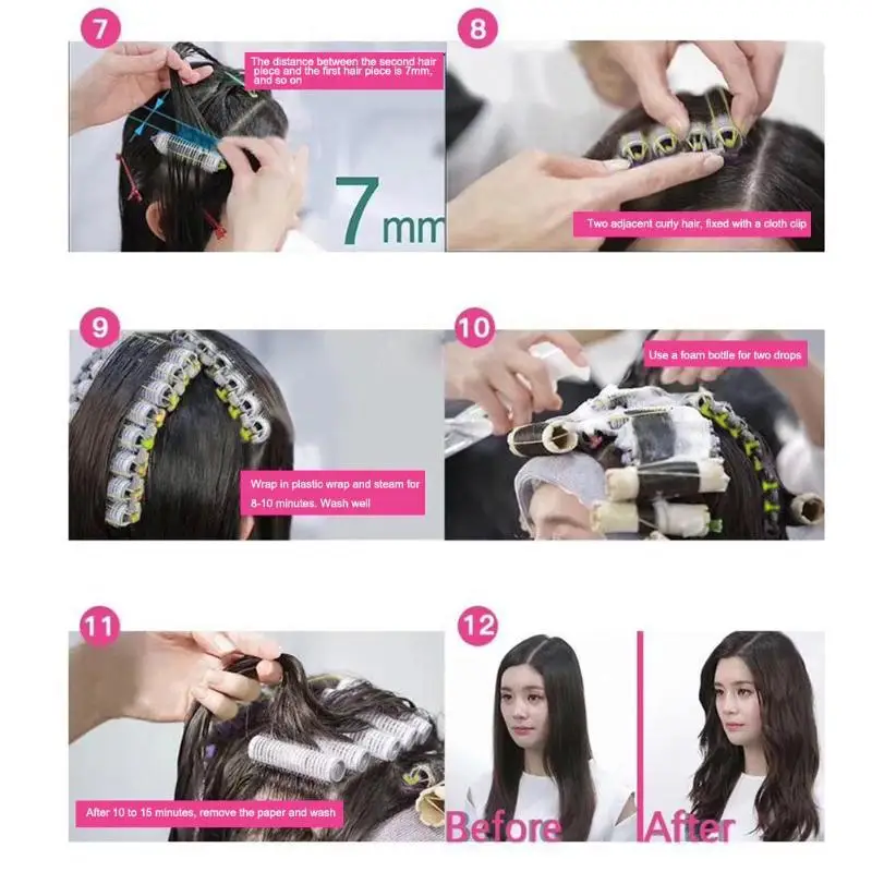 24pcs Diy Big Waves Curling Hair Fluffy Roots Perm Diy Styling