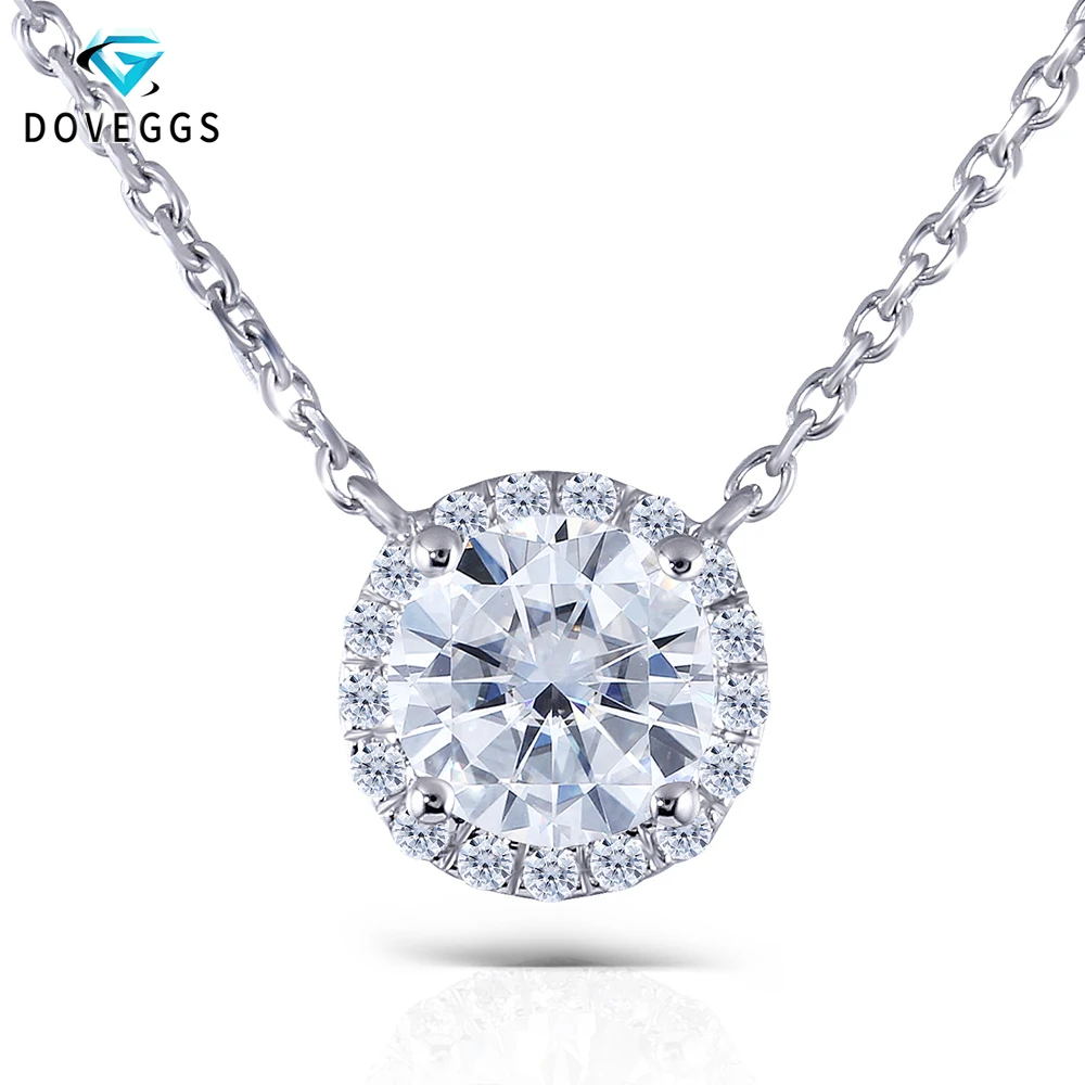 DovEggs Подлинная 18K 750 Белое золото 1ct диаметр 6 5 мм Лаборатория Grown Moissanit алмазная
