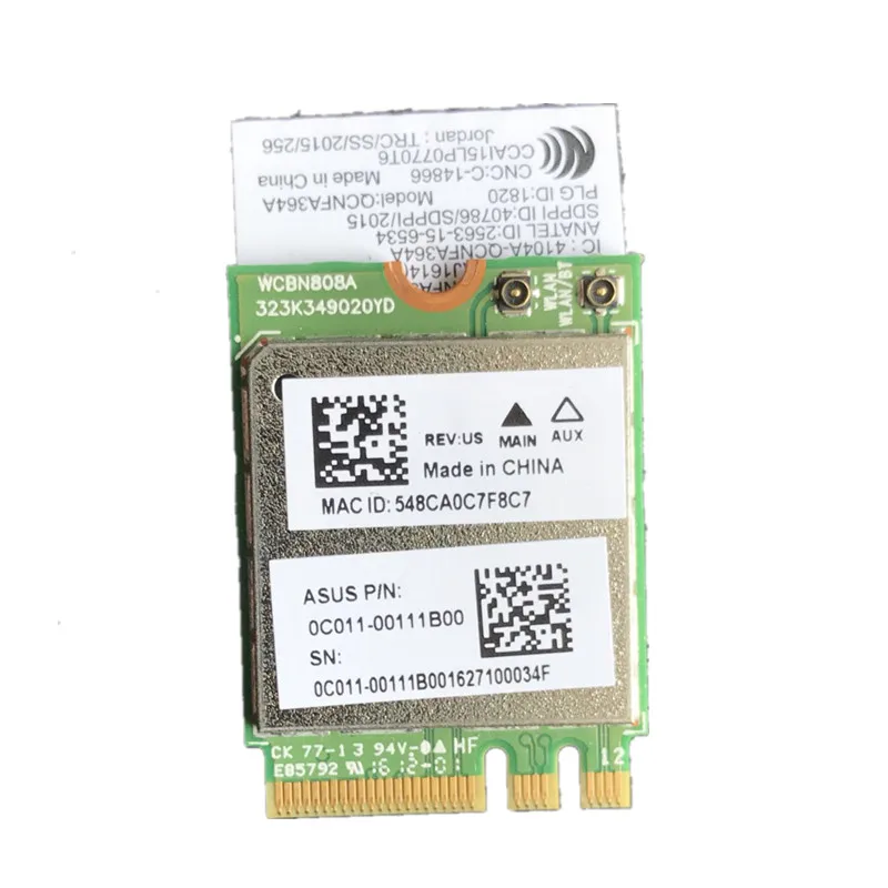 5dbi RP-SMA MHF4 комплект антенн+ Atheros QCNFA364A 802.11ac 867 Мбит/с bluetooth BT 4,1 Wifi NGFF M.2 адаптер карта 867 м WCBN808A