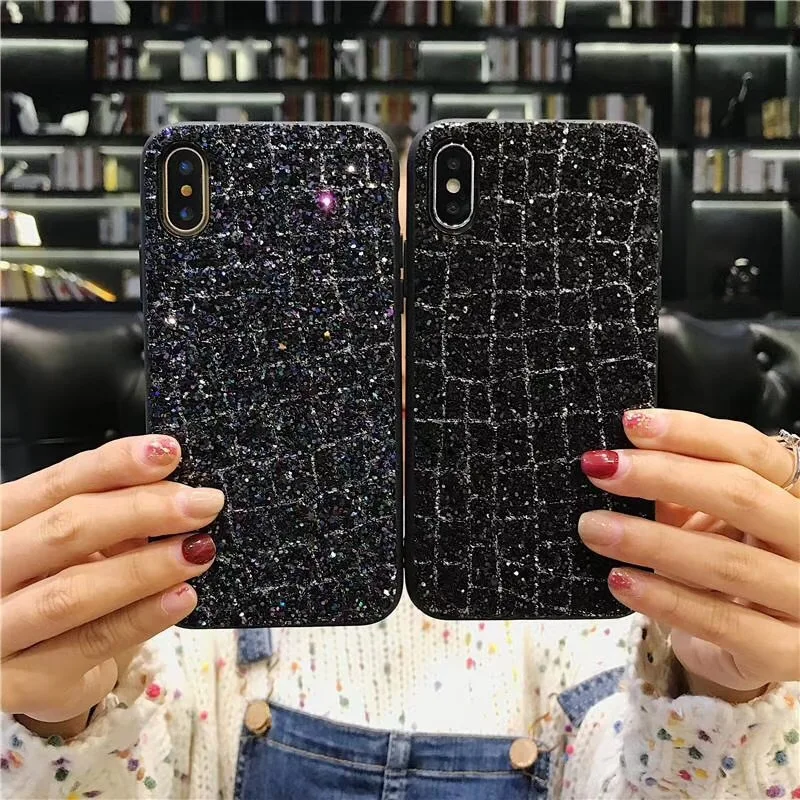 

Luxury Diamond Bling Glitter Shining Matte Case For iPhone X 8 7 6 6S Plus Flash Powder Sequins Sparkle Cover For iPhone 7 case