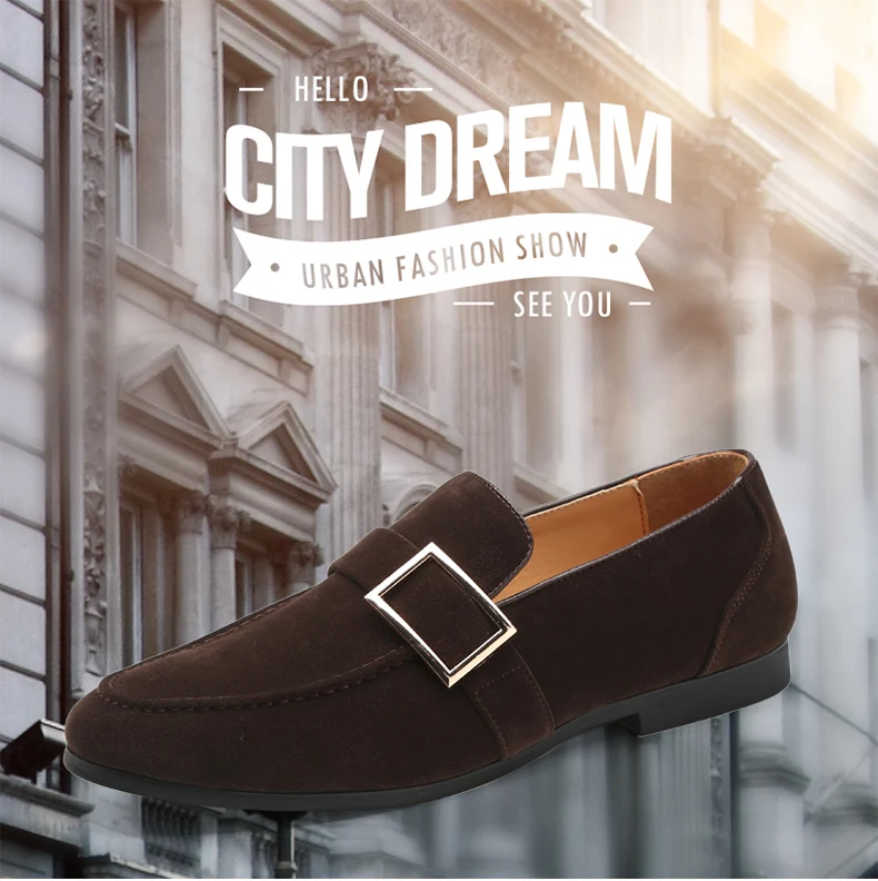 Mens Casual Shoe Business Mens Shoes Formal Leather Black Slip-on Men Loafers Dress Shoes Breathable PU Suede Driving Shoe Brand (1)