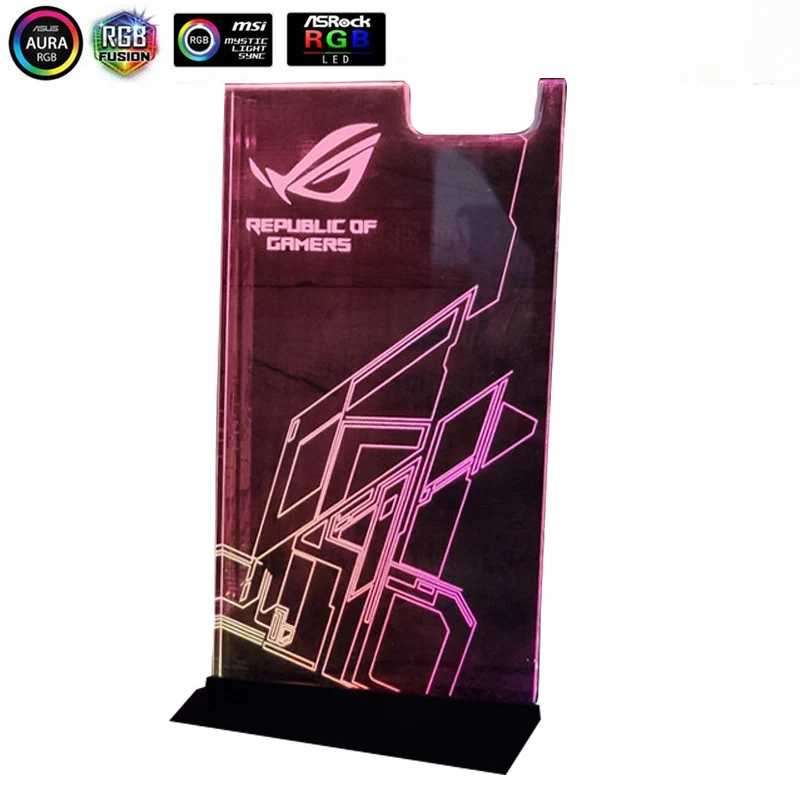 Цветная(RGB) гарнитура кронштейн ROG симфония стример 5V 3P акриловая подставка для наушников практичный держатель для наушников 5V 3Pin ASUS AURA SYNC - Цвет лезвия: ROG Replica