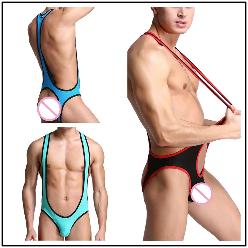 

Sexy Mens Bodysuit Onesie Gay Erotic Lingerie Underwear Mens Thong Shorts Leotard Wrestling Singlet Hombre Bodywear Unitards