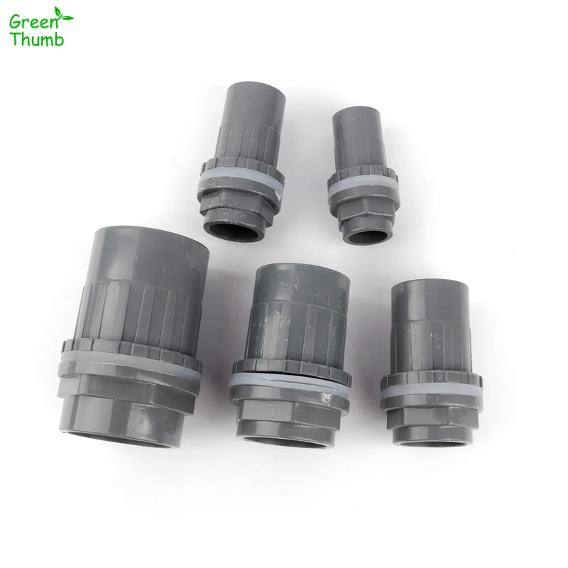 

5pcs 20-50mm Outer Dia Pipe Fittings Adapter Straight PVC Joints Fish Tank Aquarium Water Supply Male Thread Connectors Grey