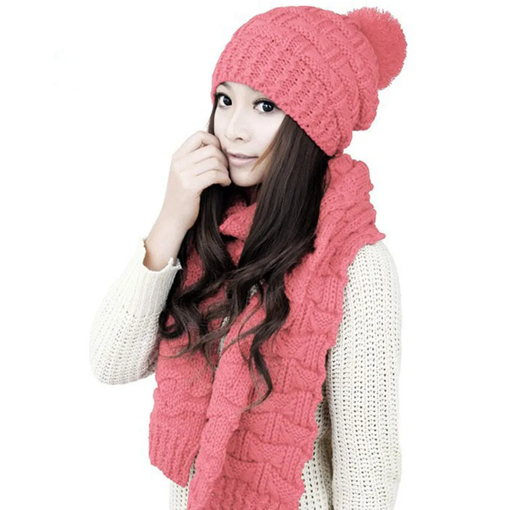 

FEITONG New Fashion Woman's Warm Woolen Winter Hats Knitted Fur Cap For Woman Sooner State Letter Skullies & Beanies Hat