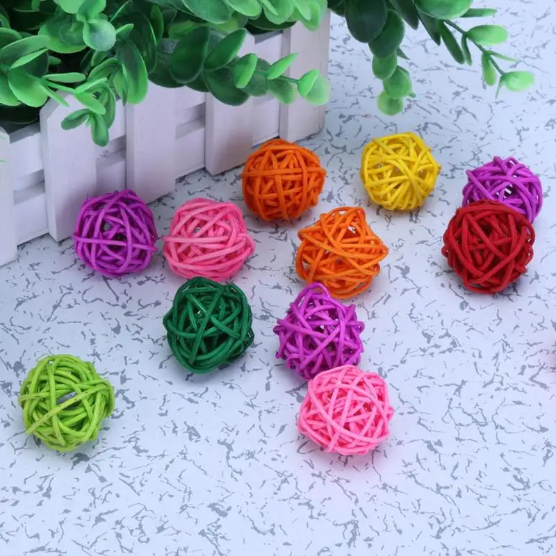 Попугай ротанга мяч игрушки Птица жевательные игрушки клетка Декор товары для домашних животных