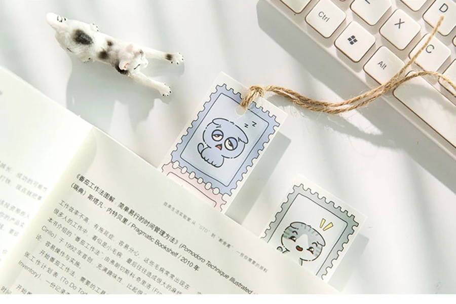 30 шт./кор. Кот Экспрессия студентов крафт бумага Stationery канцелярские Kawaii мультфильм закладки для офиса школьные канцелярские принадлежности