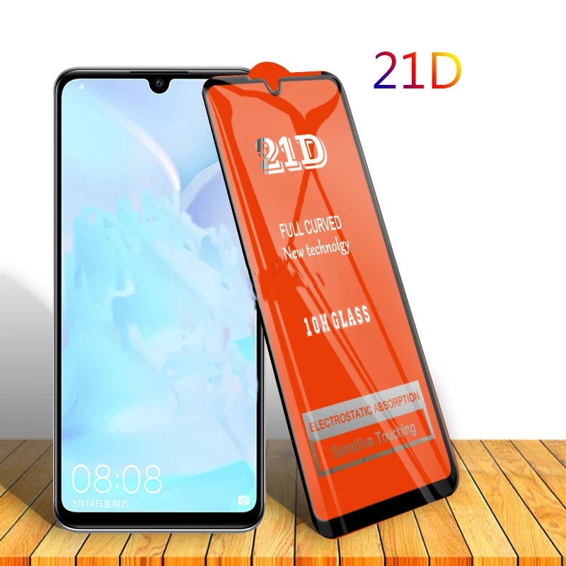 1000 шт полное клеевое закаленное стекло 21D для huawei P30 P20 Pro Lite P Smart Z Y9 Y7 Y6 Prime Nova 4E 3E Защитная пленка для экрана