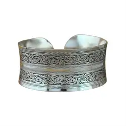 GENBOLI Boho браслет женский ретро широкий серебряный цвет ручной кольца резные ручной украшения