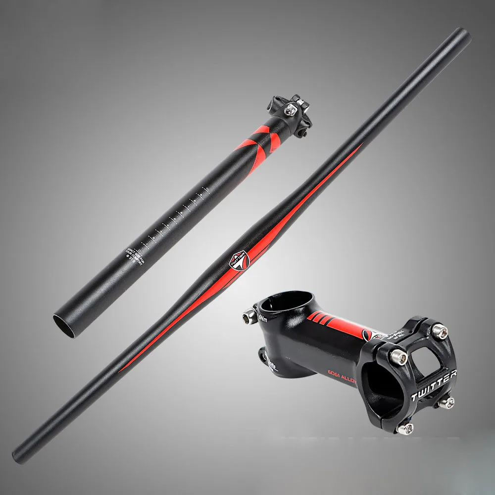 

AL6061 mountain bike handlebar set mtb bicycle handlebar sets flat handlebar 31.8*680mm+seatpost+stem bike parts