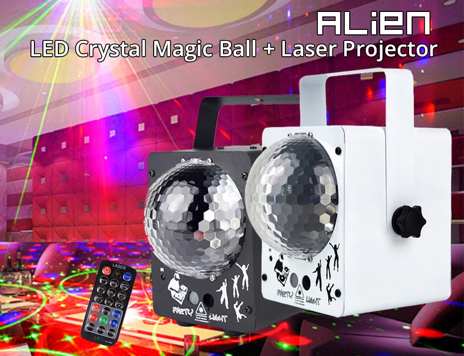 ALIEN RGB светодиодный Кристалл Диско магический шар с 60 узорами RG лазерный проектор DJ вечерние праздничные Бар Рождество сценическое освещение