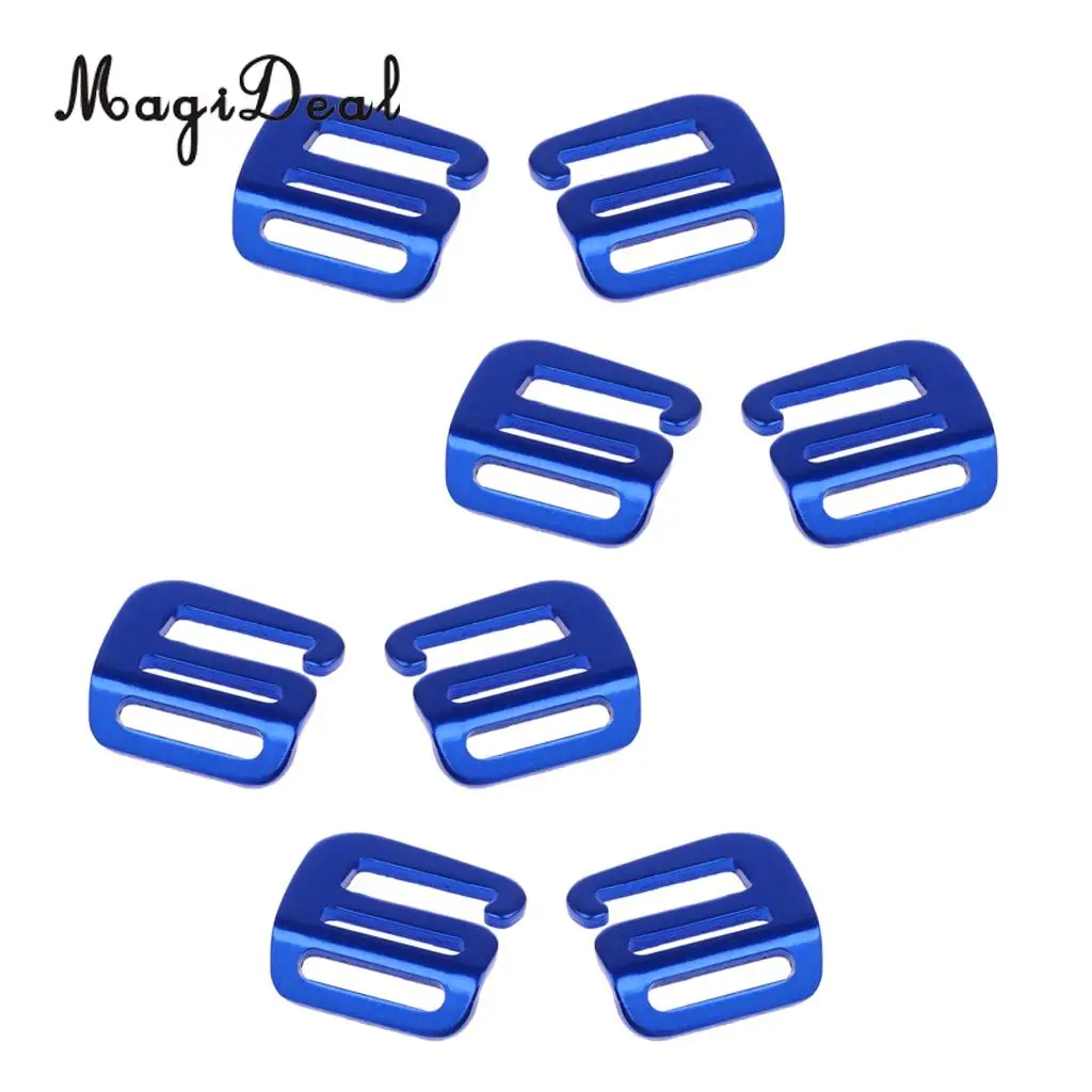 MagiDeal 8 Pcs 1 inch G Hook Outdoor Webbing Buckle for Backpack Strap 25mm Blue