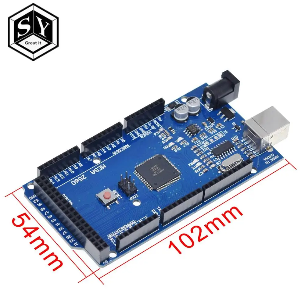 1 шт. плата Great IT Mega 2560 R3 Mega2560 REV3(ATmega2560-16AU CH340G) без usb-кабеля [без usb-кабеля]