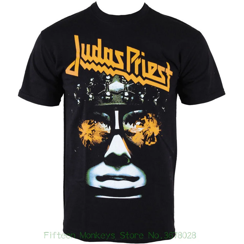 Забавная Летняя мужская брендовая одежда O-NeckJudas Priest 'hell Bent' Puff print T-Shirt-New & Official