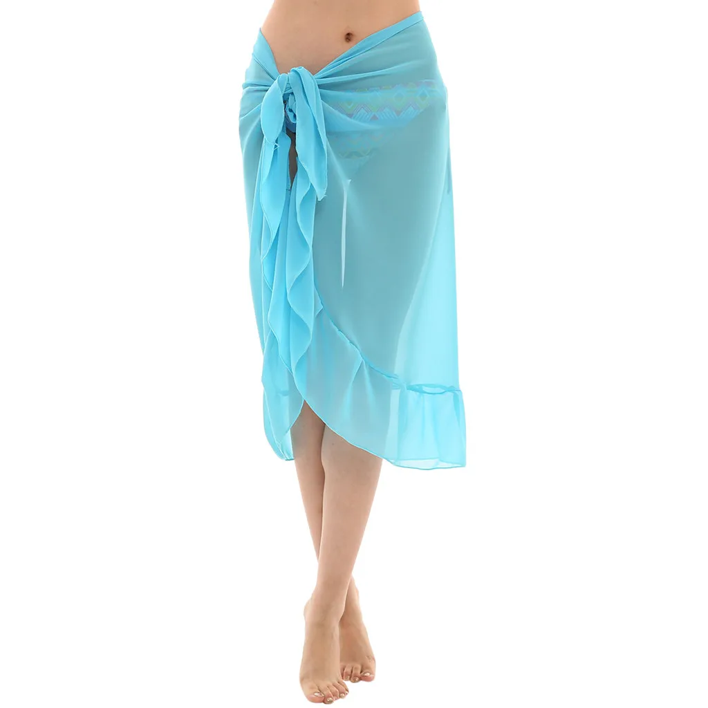 Новые модные женские шифоновые юбки, солнцезащитное пляжное бикини, юбка с запахом, сетчатый купальник skirtBayan Etek