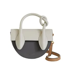 Новинка, Женская Весенняя дизайнерская сумка с узлом, полукруглая ручная коносаментная сумка через плечо, наклонная седельная сумка