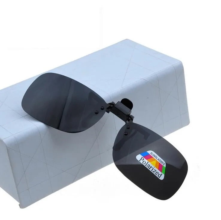 Черный Мужские, женские, UV400, откидные очки, оправа, клипса, поляризационные солнцезащитные очки, для взрослых и детей, для путешествий, солнцезащитные очки, клипса, большие, средние, маленькие очки - Цвет линз: Черный