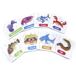 Игра-Головоломка Match Up, морские животные, орфографические головоломки, развивающие игрушки для малышей, 20 шт., Обучающие игрушки, языковые