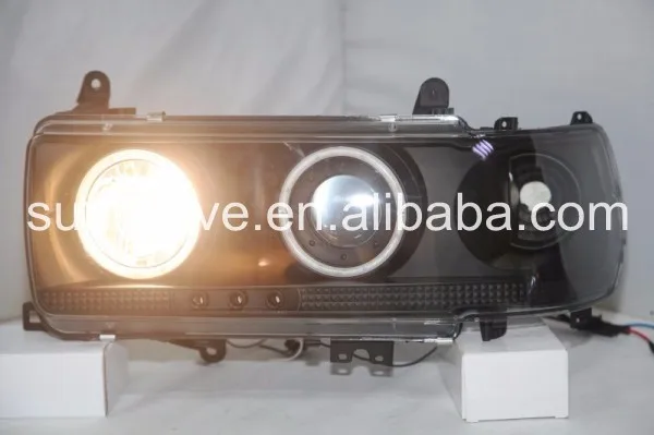 Prado 4500 LC80 FJ80 LED Ангельские глазки фара 1990-1997 год RC черный Стиль